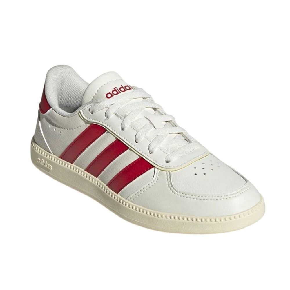 Adidas Mens Breaknet Sleek Sneakers / White/Scarlet